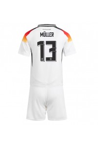 Tyskland Thomas Muller #13 Babyklær Hjemme Fotballdrakt til barn EM 2024 Korte ermer (+ Korte bukser)